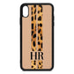 Initialled Leopard Print Stripes Nude Pebble Leather iPhone Xs Max Case