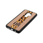 Initialled Leopard Print Stripes Rose Gold Pebble Leather Samsung S9 Plus Case Side Angle