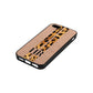 Initialled Leopard Print Stripes Rose Gold Pebble Leather iPhone 5 Case Side Angle