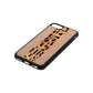 Initialled Leopard Print Stripes Rose Gold Pebble Leather iPhone 8 Case Side Angle