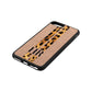 Initialled Leopard Print Stripes Rose Gold Pebble Leather iPhone 8 Plus Case Side Angle