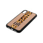 Initialled Leopard Print Stripes Rose Gold Pebble Leather iPhone Xr Case Side Angle