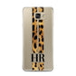 Initialled Leopard Print Stripes Samsung Galaxy A7 2016 Case on gold phone