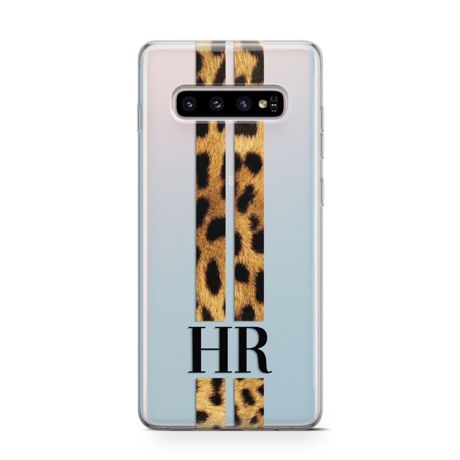 Initialled Leopard Print Stripes Samsung Galaxy S10 Case