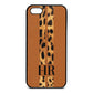 Initialled Leopard Print Stripes Tan Pebble Leather iPhone 5 Case