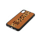 Initialled Leopard Print Stripes Tan Pebble Leather iPhone Xs Case Side Angle