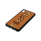 Initialled Leopard Print Stripes Tan Pebble Leather iPhone Xs Max Case Side Angle