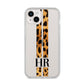 Initialled Leopard Print Stripes iPhone 14 Plus Clear Tough Case Starlight