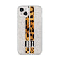 Initialled Leopard Print Stripes iPhone 14 Plus Glitter Tough Case Starlight