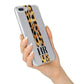 Initialled Leopard Print Stripes iPhone 7 Plus Bumper Case on Silver iPhone Alternative Image