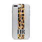Initialled Leopard Print Stripes iPhone 7 Plus Bumper Case on Silver iPhone