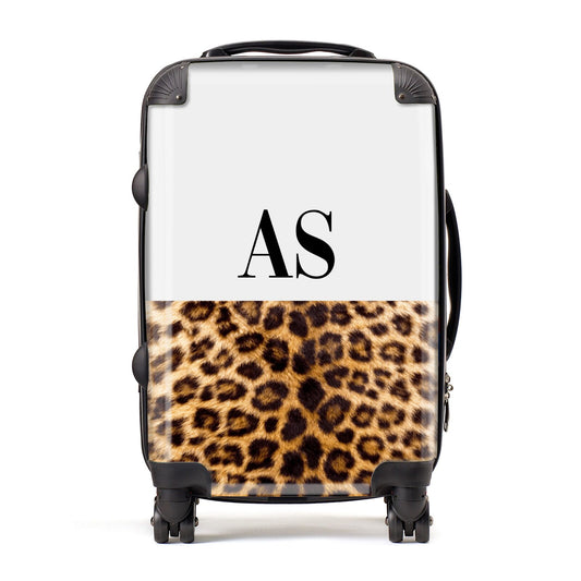 Initialled Leopard Print Suitcase