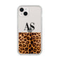 Initialled Leopard Print iPhone 14 Plus Clear Tough Case Starlight