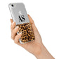 Initialled Leopard Print iPhone 7 Bumper Case on Silver iPhone Alternative Image