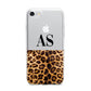 Initialled Leopard Print iPhone 7 Bumper Case on Silver iPhone