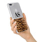 Initialled Leopard Print iPhone 7 Plus Bumper Case on Silver iPhone Alternative Image