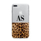 Initialled Leopard Print iPhone 7 Plus Bumper Case on Silver iPhone