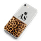 Initialled Leopard Print iPhone 8 Bumper Case on Silver iPhone Alternative Image
