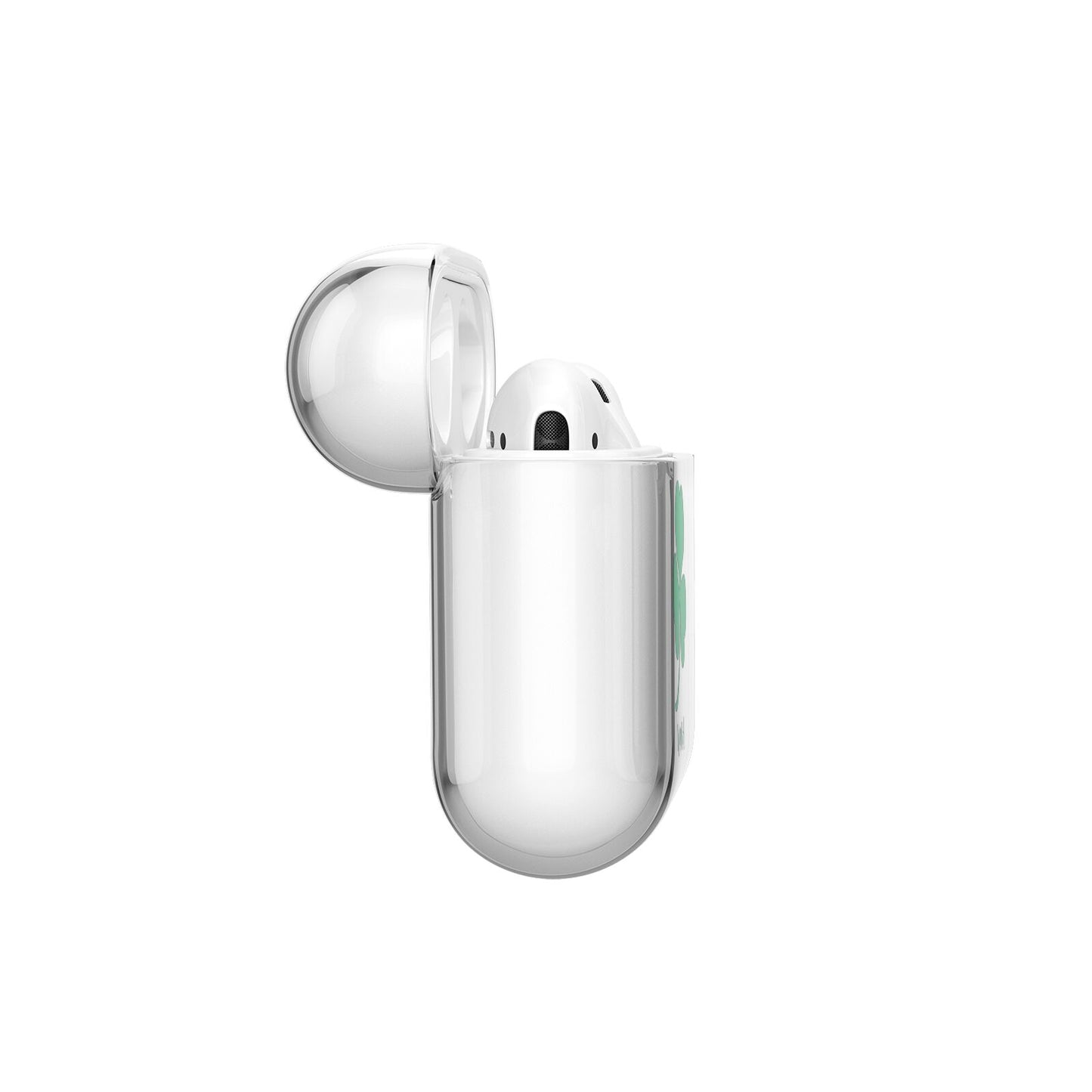 Initialled Shamrock Custom AirPods Case Side Angle