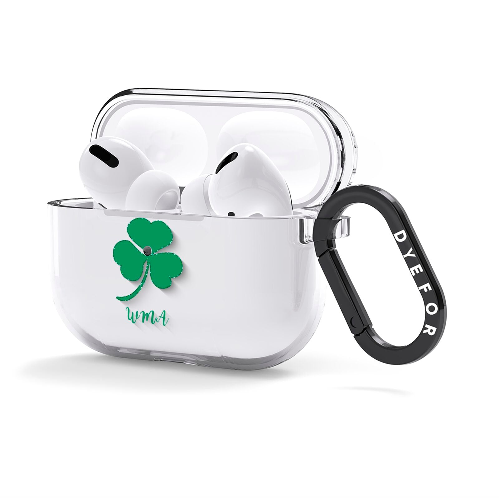 Initialled Shamrock Custom AirPods Clear Case 3rd Gen Side Image