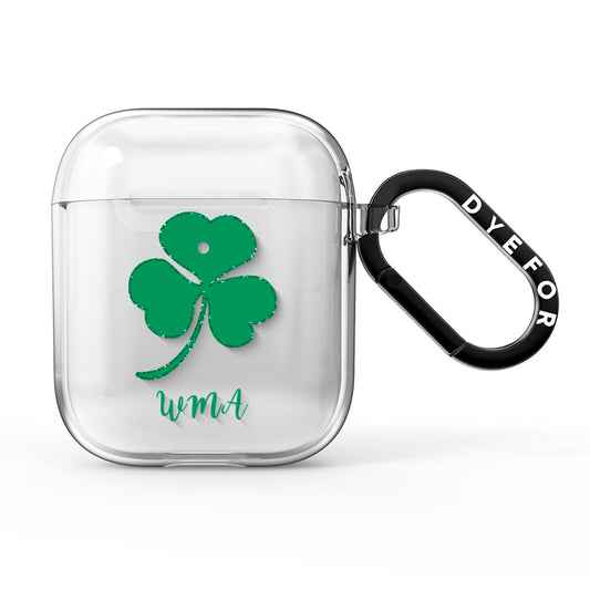 Initialled Shamrock Custom AirPods Clear Case