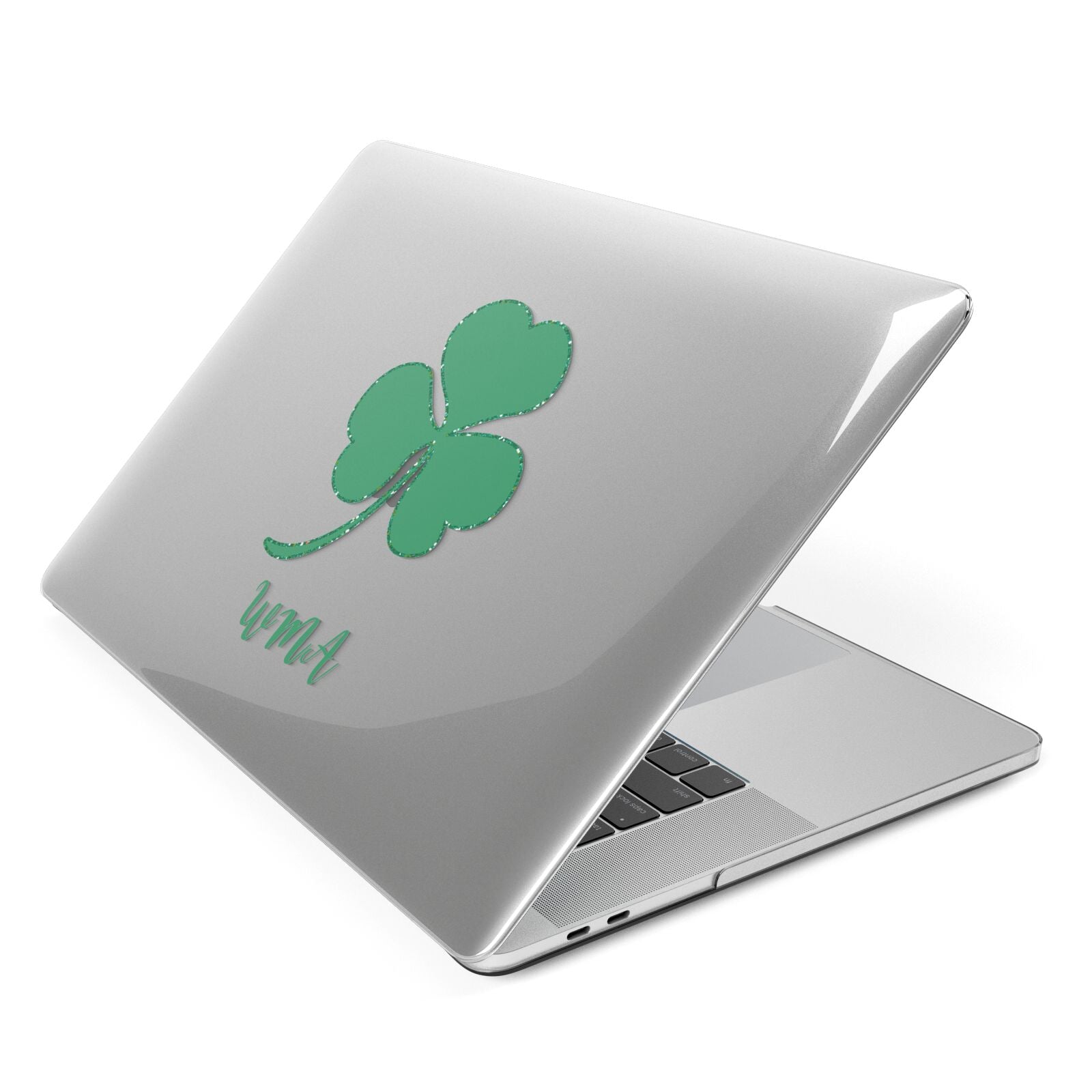 Initialled Shamrock Custom Apple MacBook Case Side View