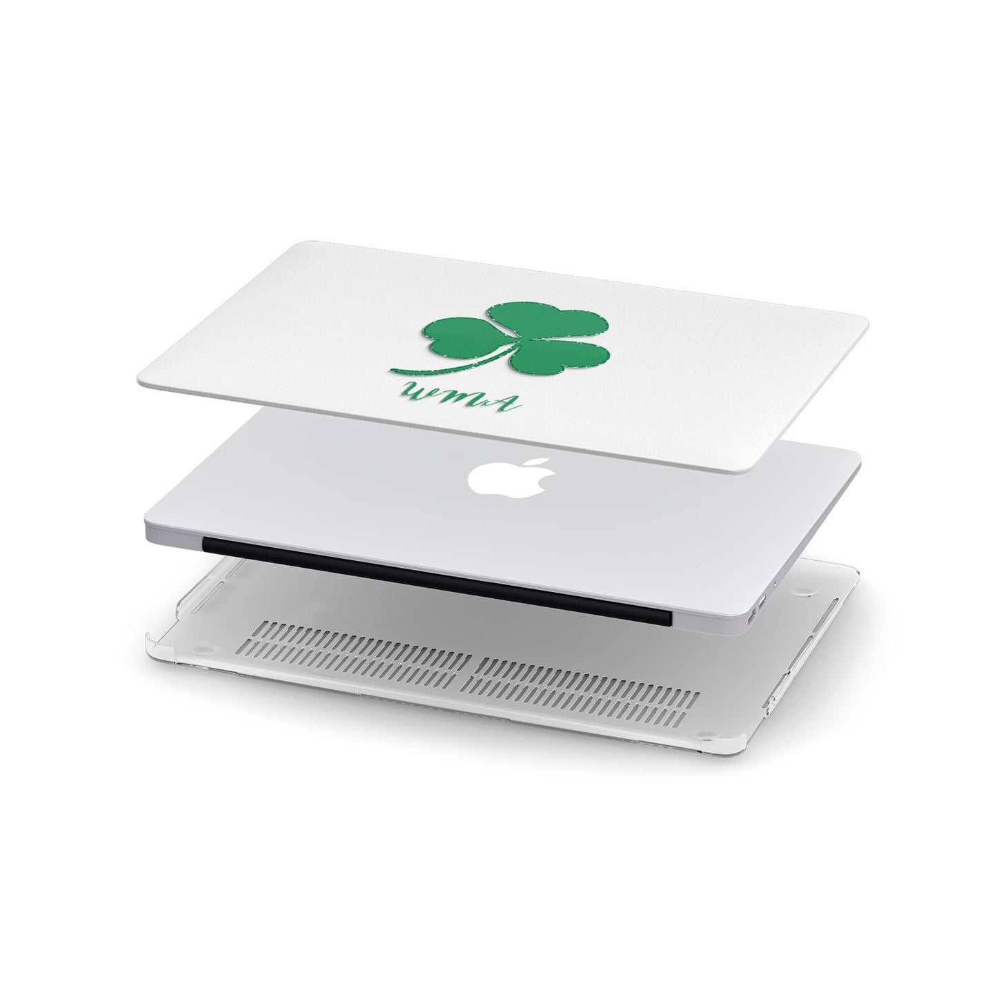 Initialled Shamrock Custom Apple MacBook Case in Detail