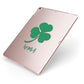 Initialled Shamrock Custom Apple iPad Case on Rose Gold iPad Side View