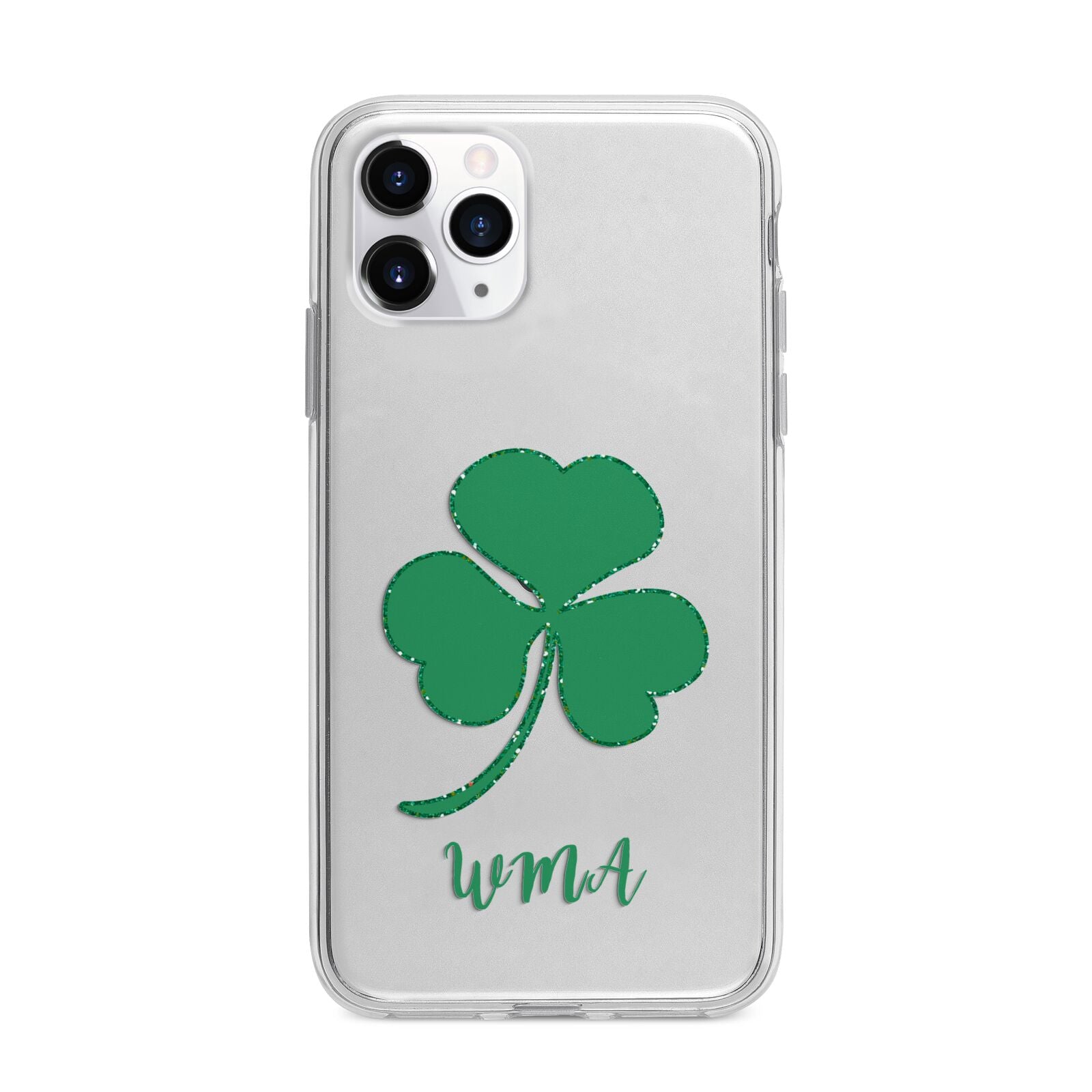 Initialled Shamrock Custom Apple iPhone 11 Pro in Silver with Bumper Case