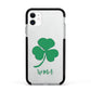 Initialled Shamrock Custom Apple iPhone 11 in White with Black Impact Case