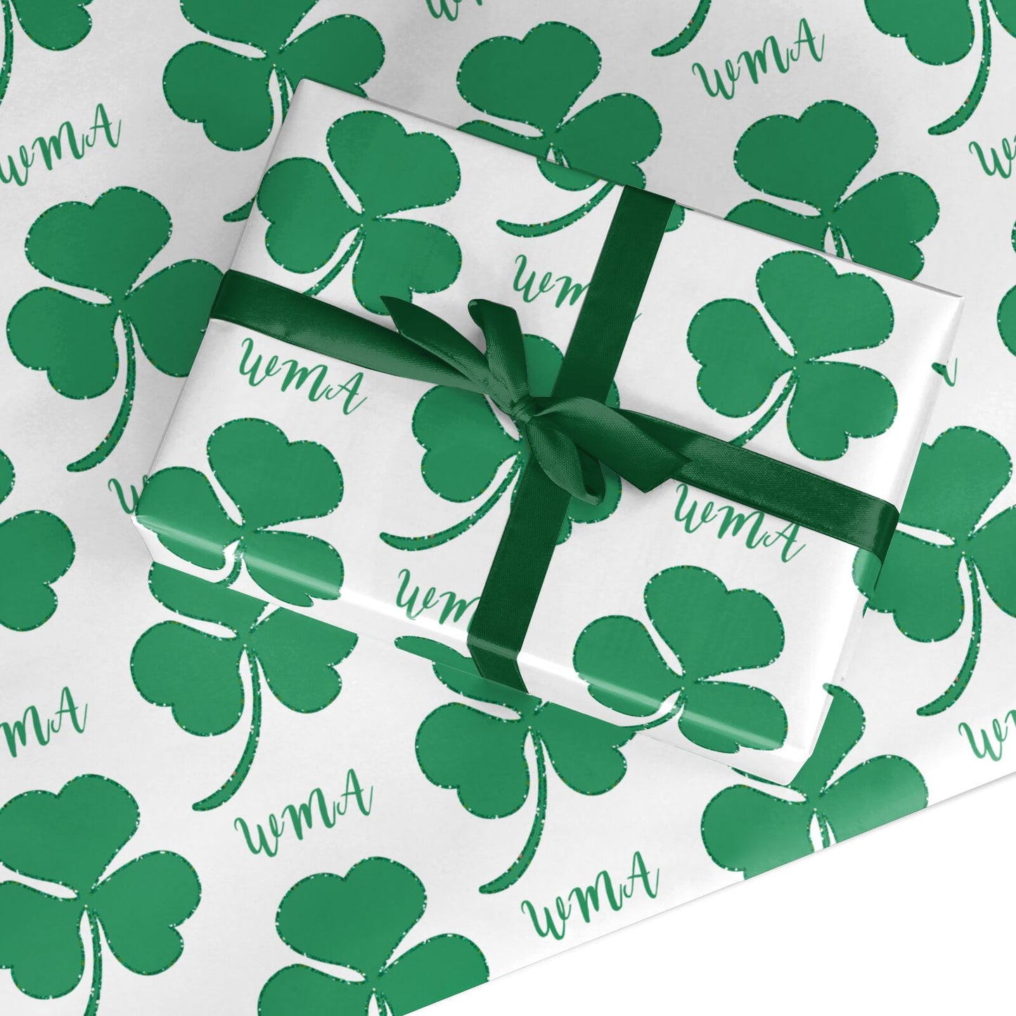 Initialled Shamrock Custom Custom Wrapping Paper