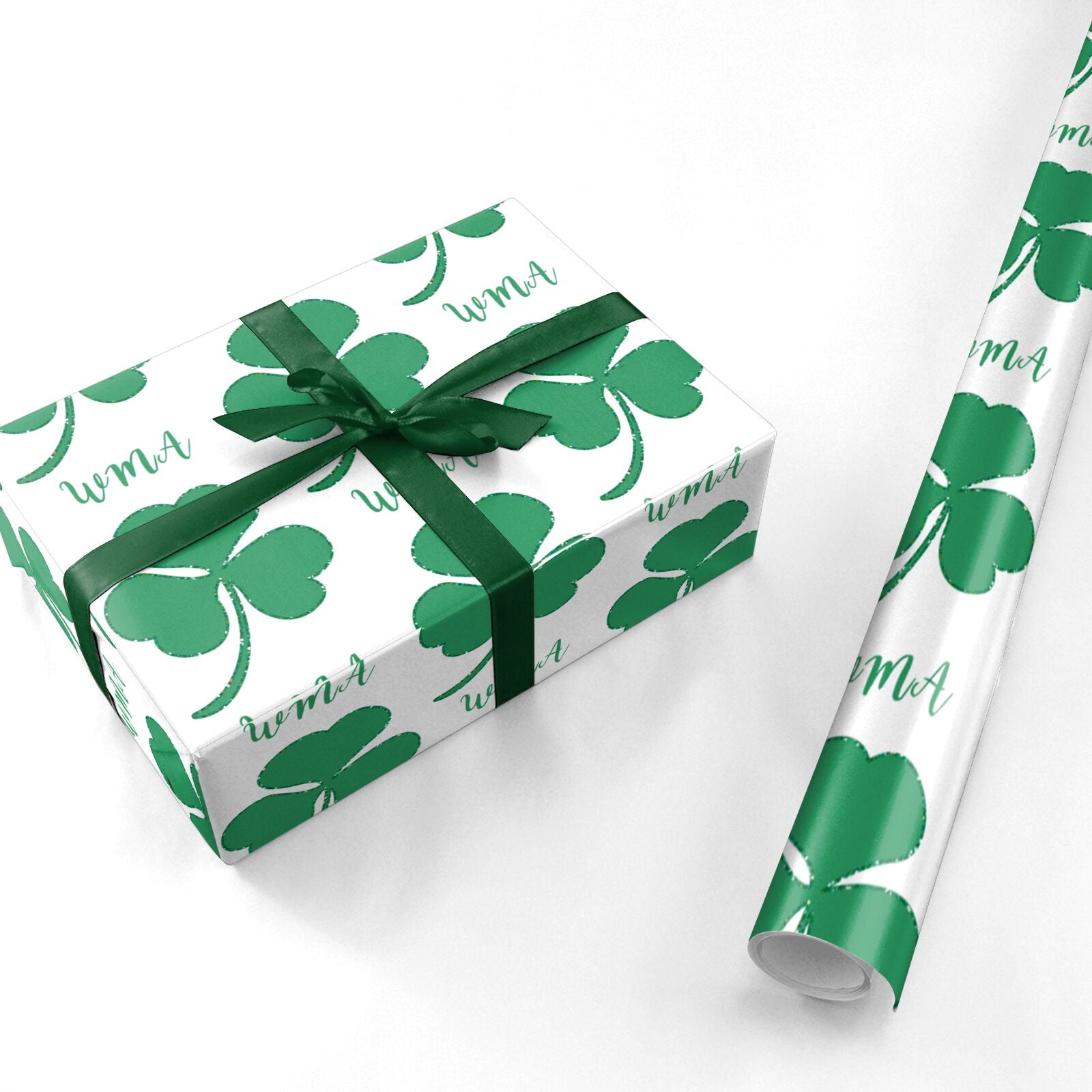 Initialled Shamrock Custom Personalised Wrapping Paper