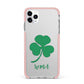 Initialled Shamrock Custom iPhone 11 Pro Max Impact Pink Edge Case