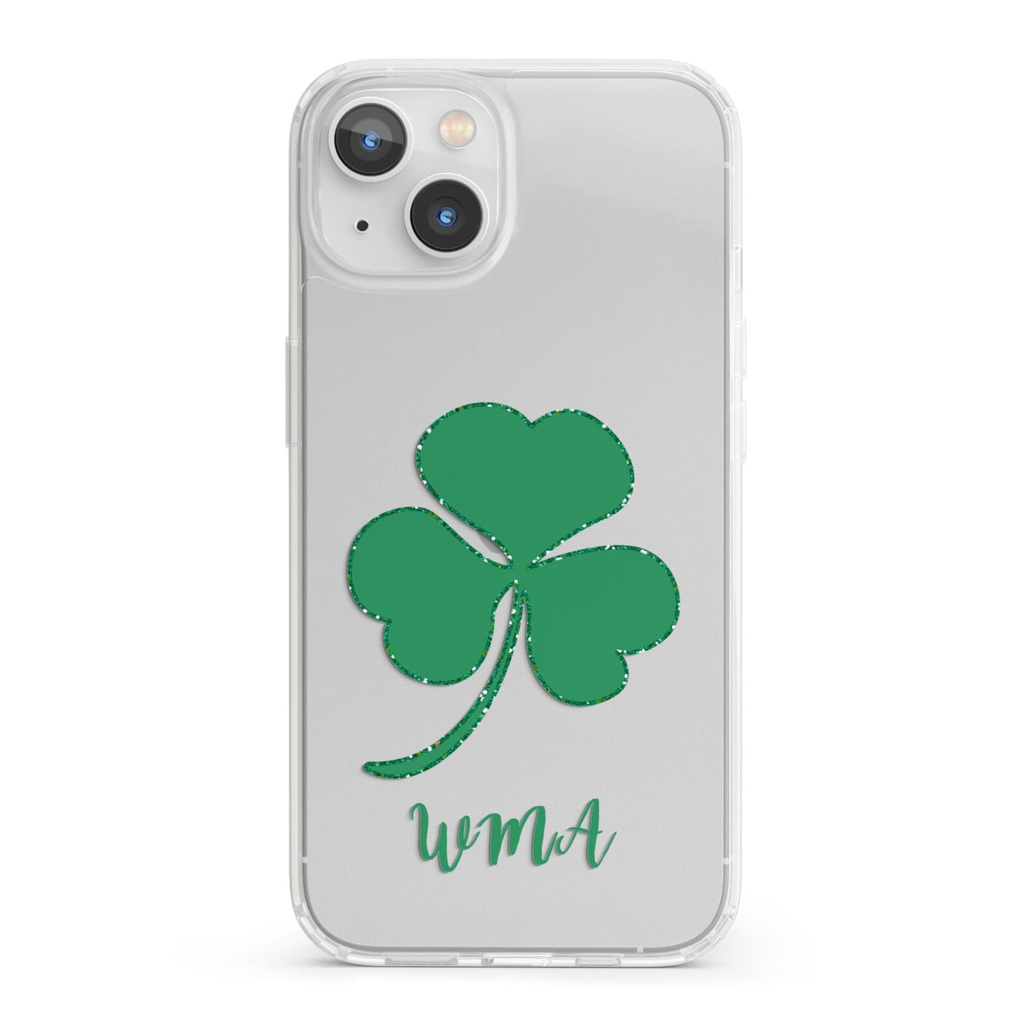 Initialled Shamrock Custom iPhone 13 Clear Bumper Case