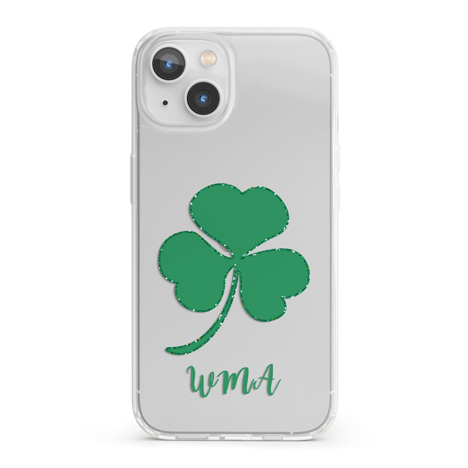 Initialled Shamrock Custom iPhone 13 Clear Bumper Case