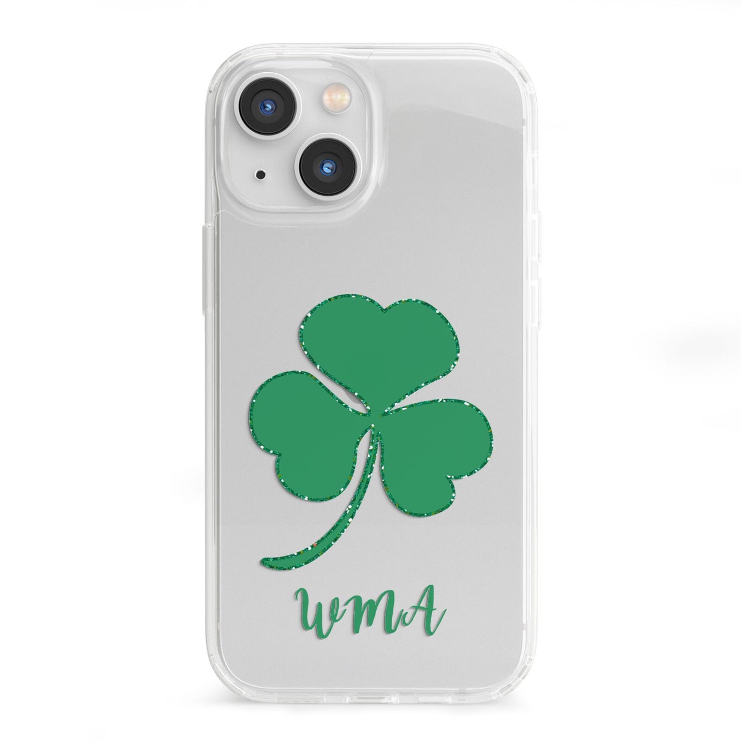 Initialled Shamrock Custom iPhone 13 Mini Clear Bumper Case