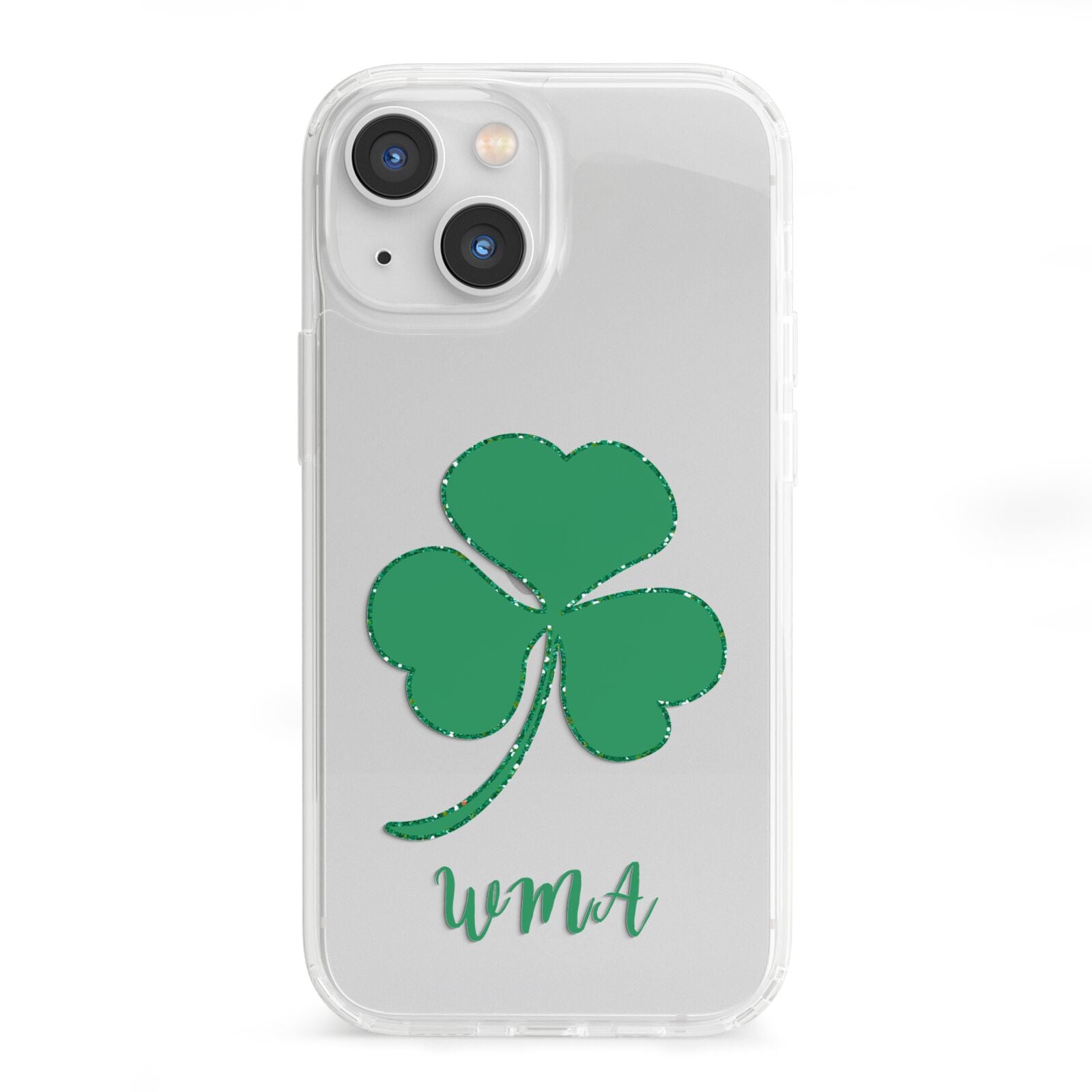 Initialled Shamrock Custom iPhone 13 Mini Clear Bumper Case