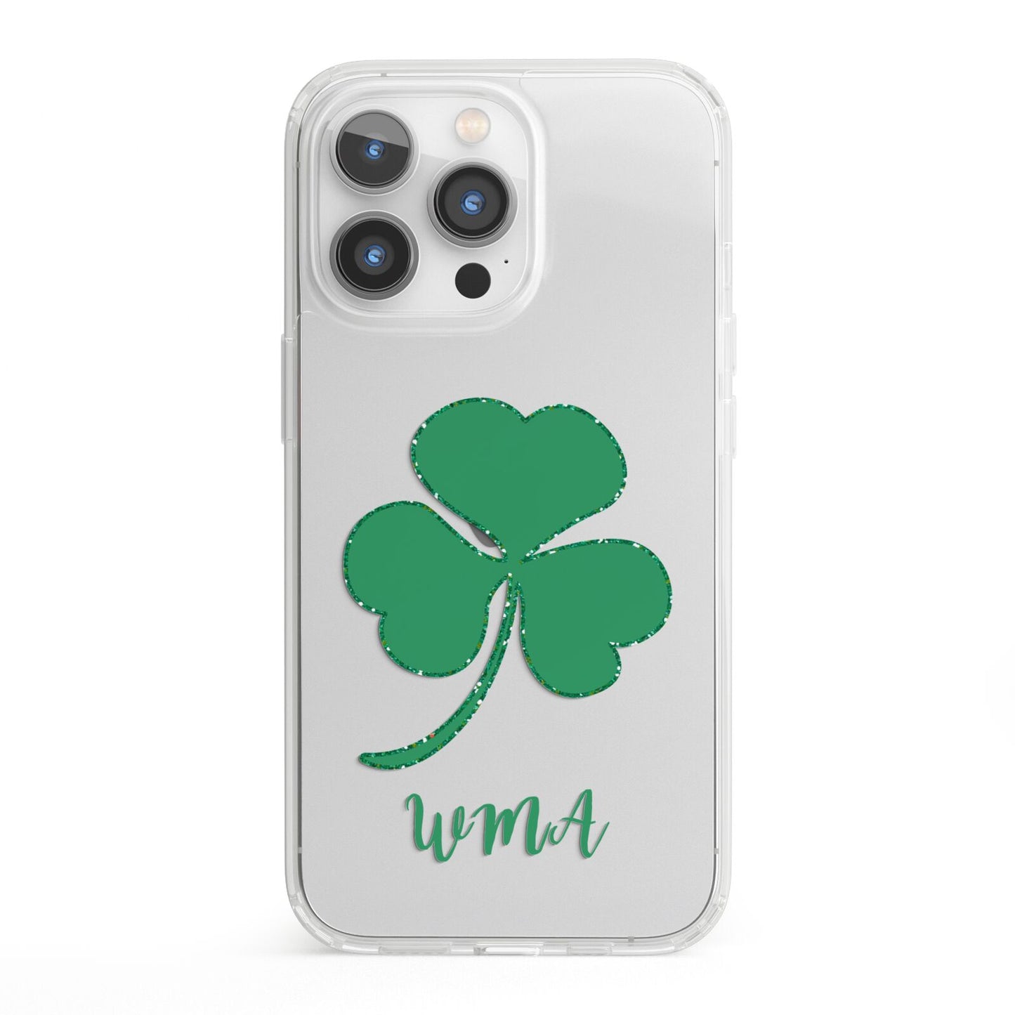Initialled Shamrock Custom iPhone 13 Pro Clear Bumper Case