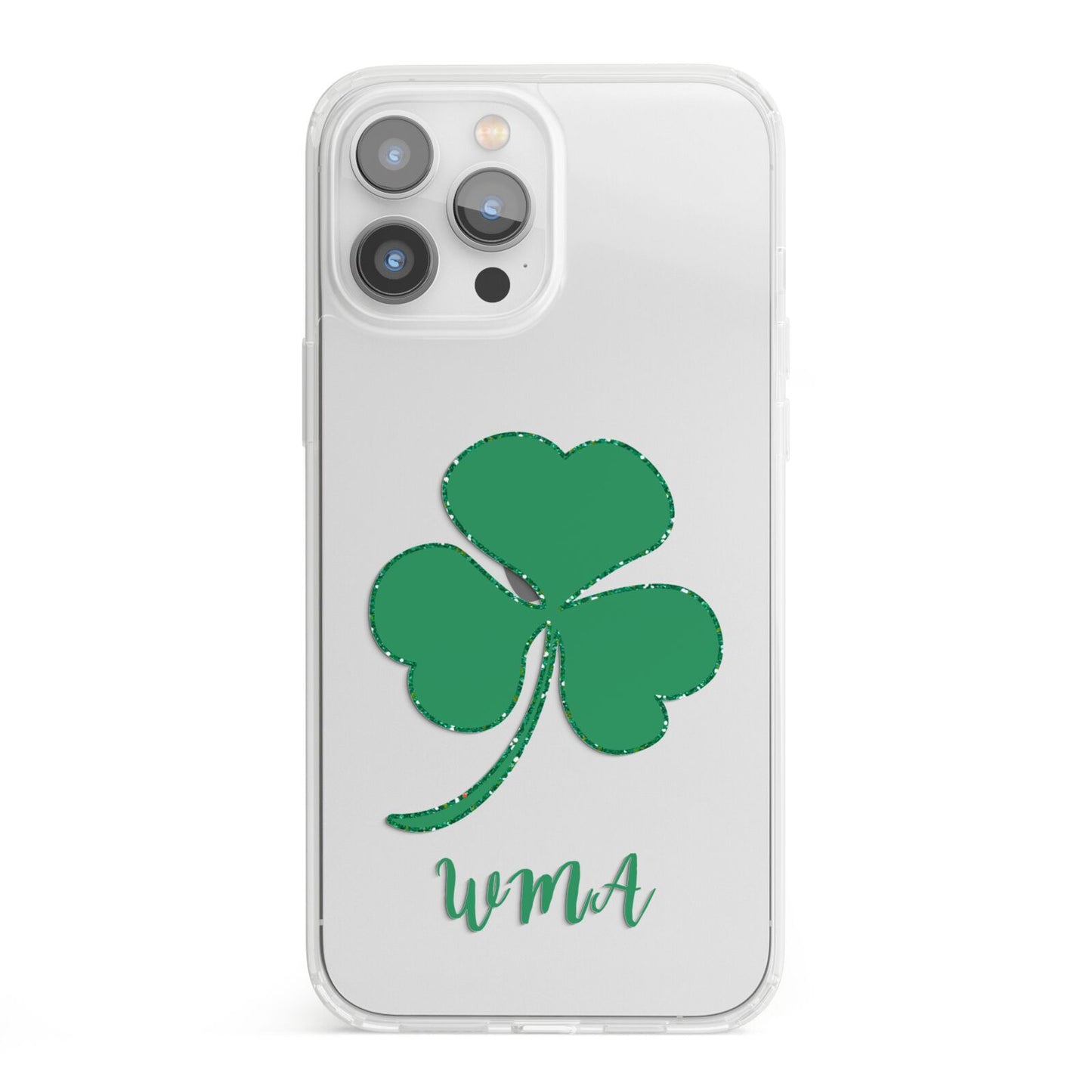 Initialled Shamrock Custom iPhone 13 Pro Max Clear Bumper Case