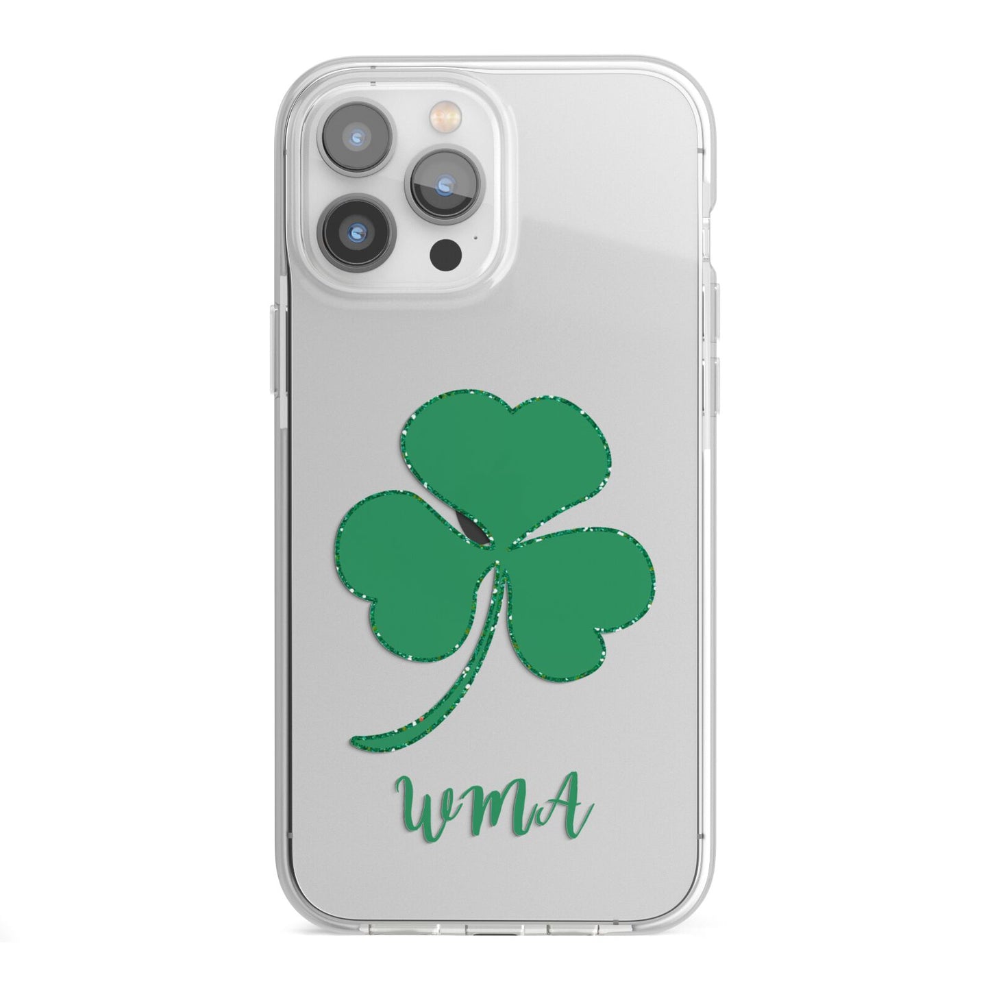 Initialled Shamrock Custom iPhone 13 Pro Max TPU Impact Case with White Edges