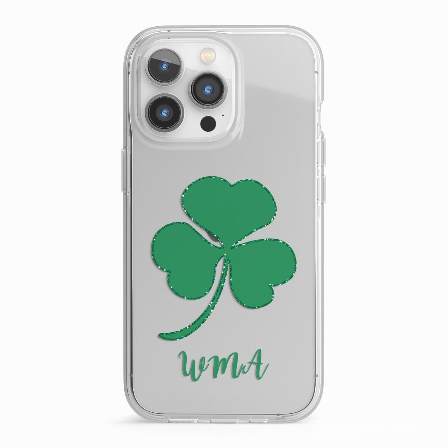 Initialled Shamrock Custom iPhone 13 Pro TPU Impact Case with White Edges