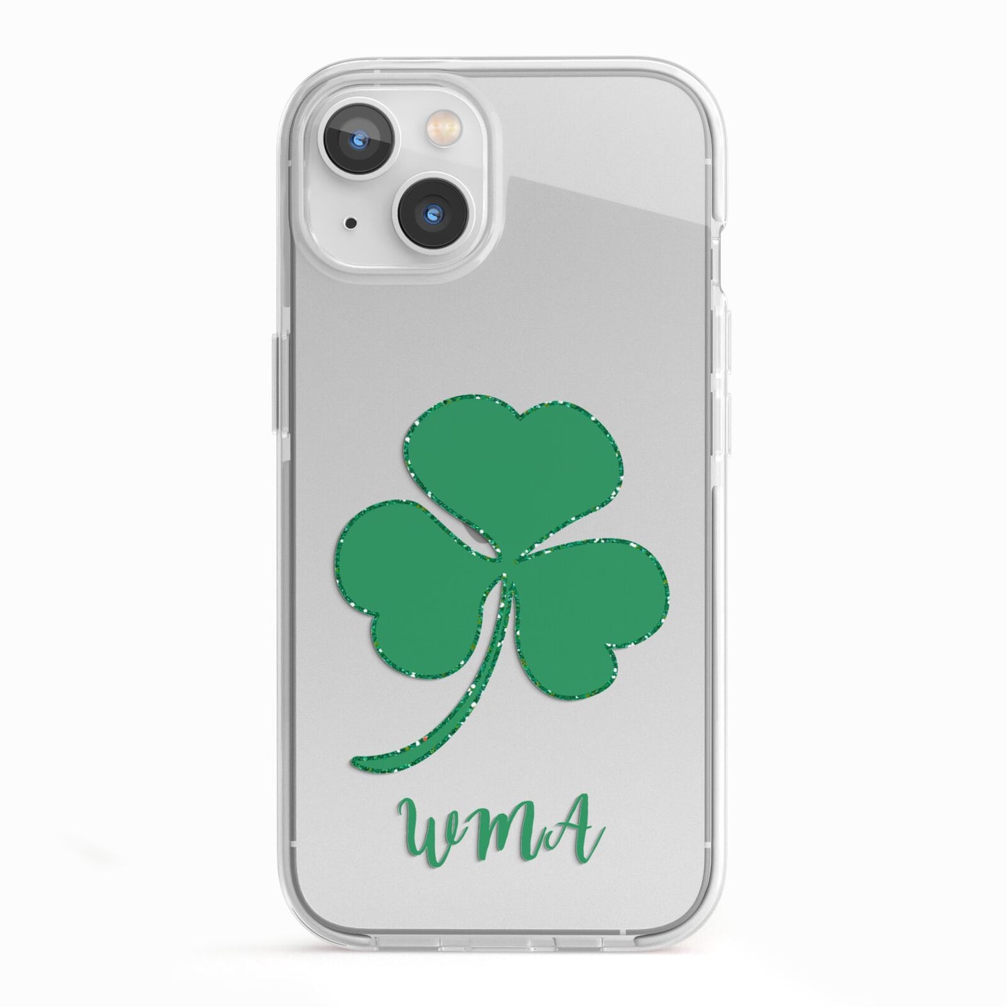 Initialled Shamrock Custom iPhone 13 TPU Impact Case with White Edges