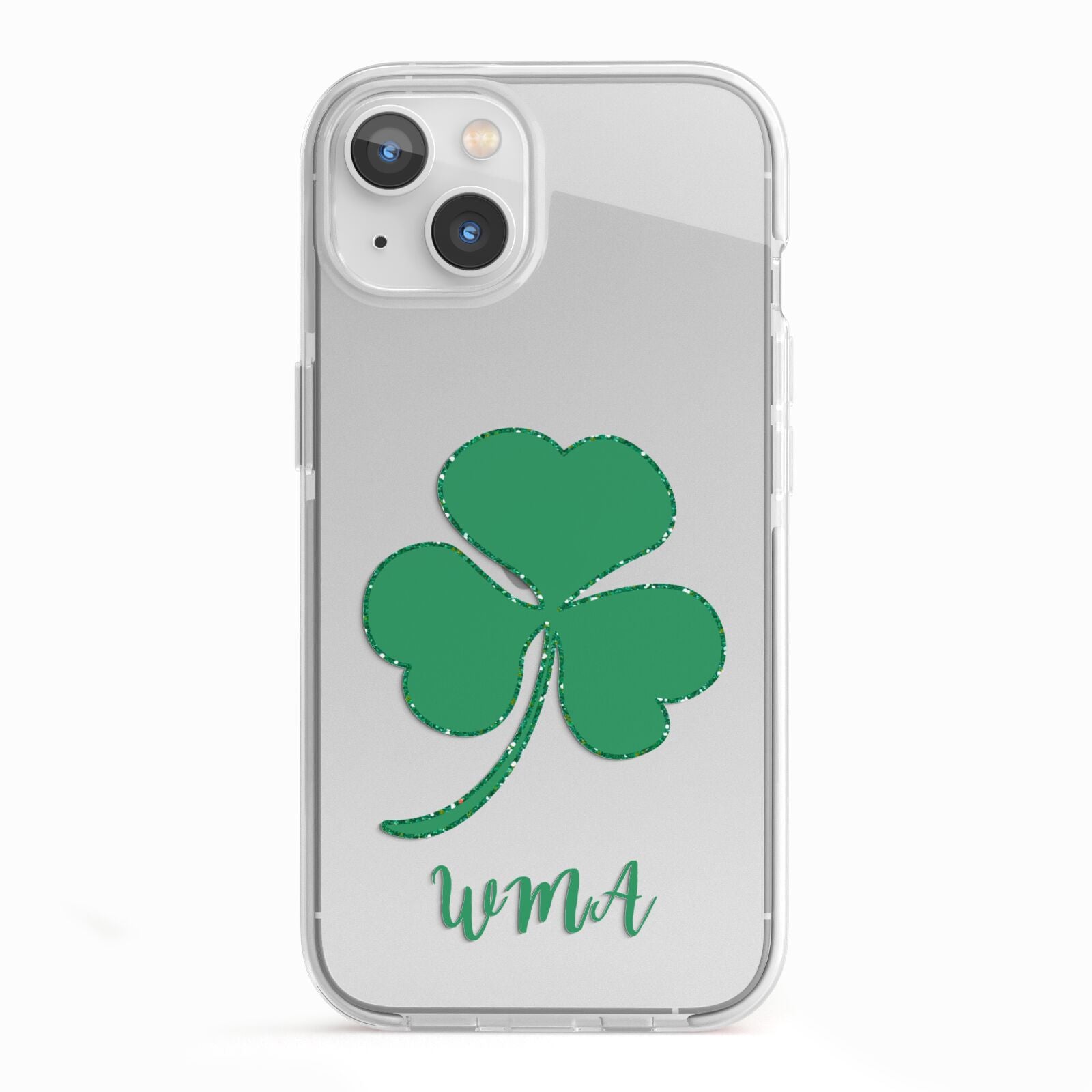 Initialled Shamrock Custom iPhone 13 TPU Impact Case with White Edges