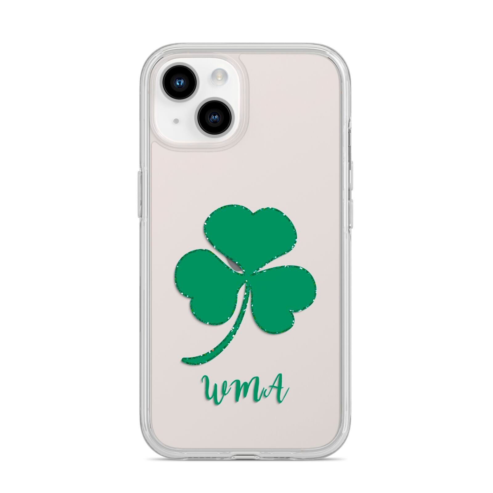 Initialled Shamrock Custom iPhone 14 Clear Tough Case Starlight