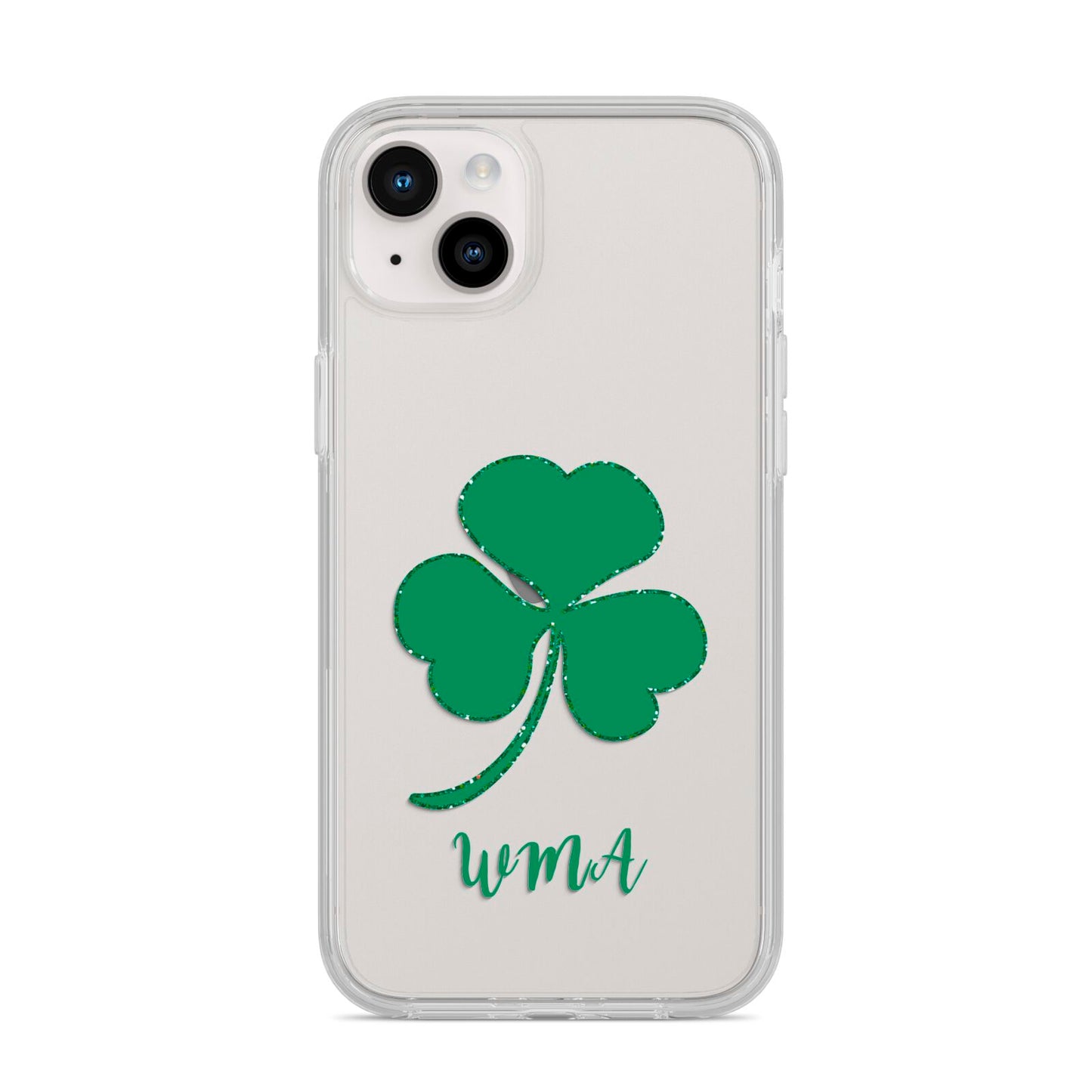 Initialled Shamrock Custom iPhone 14 Plus Clear Tough Case Starlight