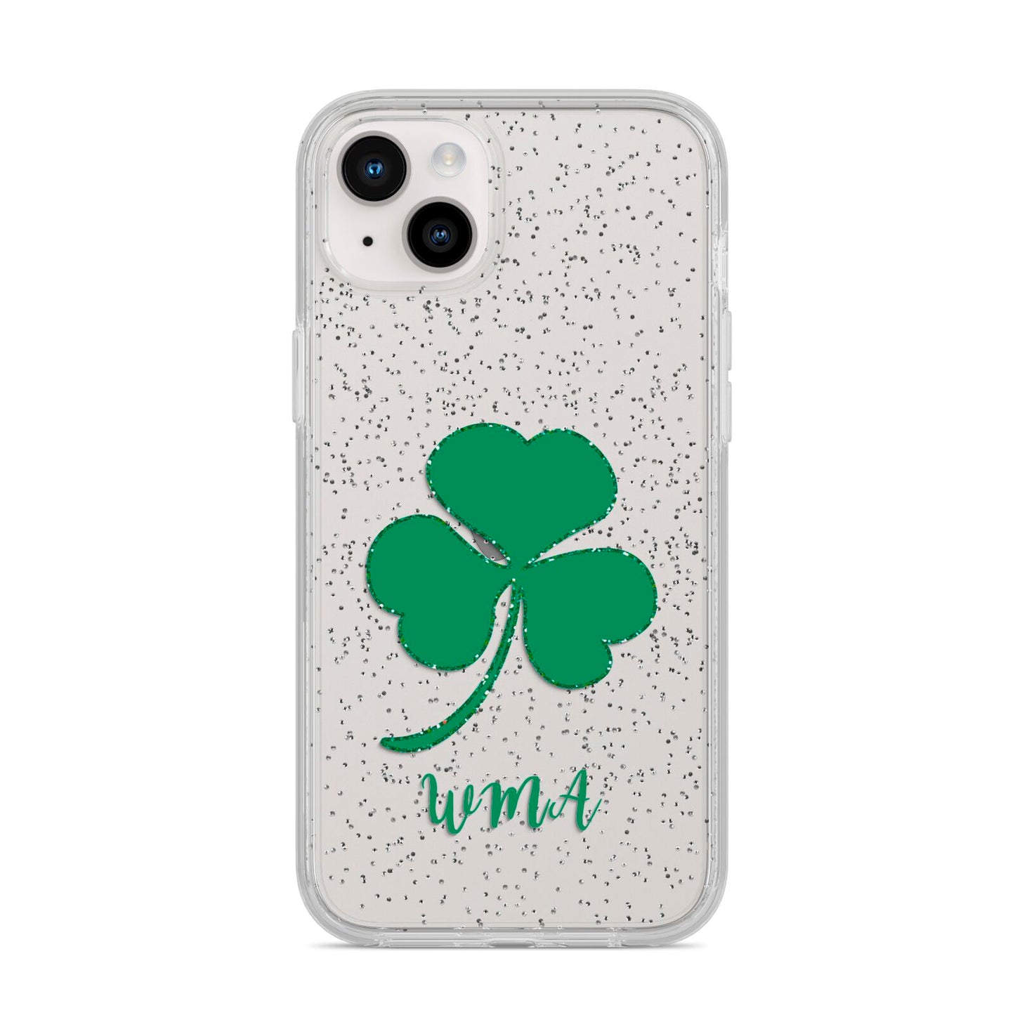 Initialled Shamrock Custom iPhone 14 Plus Glitter Tough Case Starlight