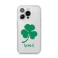 Initialled Shamrock Custom iPhone 14 Pro Clear Tough Case Silver