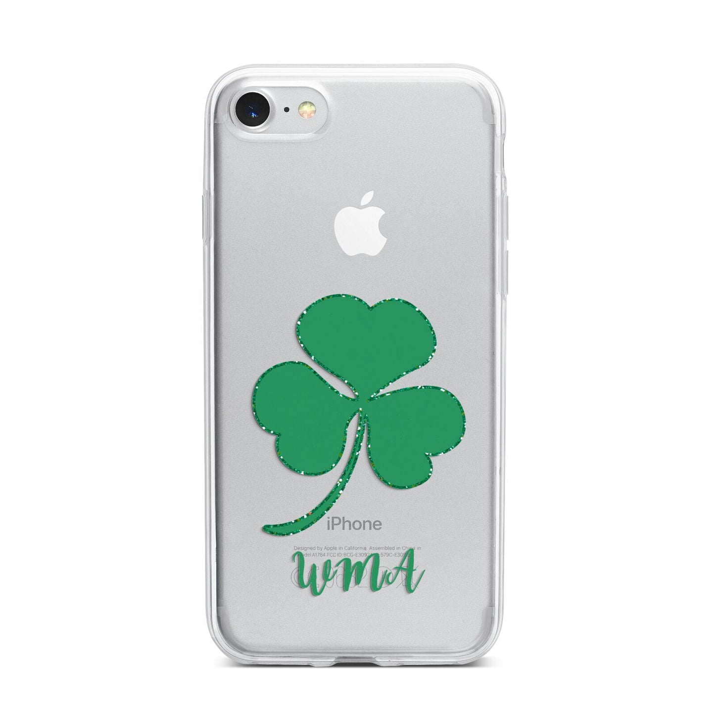 Initialled Shamrock Custom iPhone 7 Bumper Case on Silver iPhone