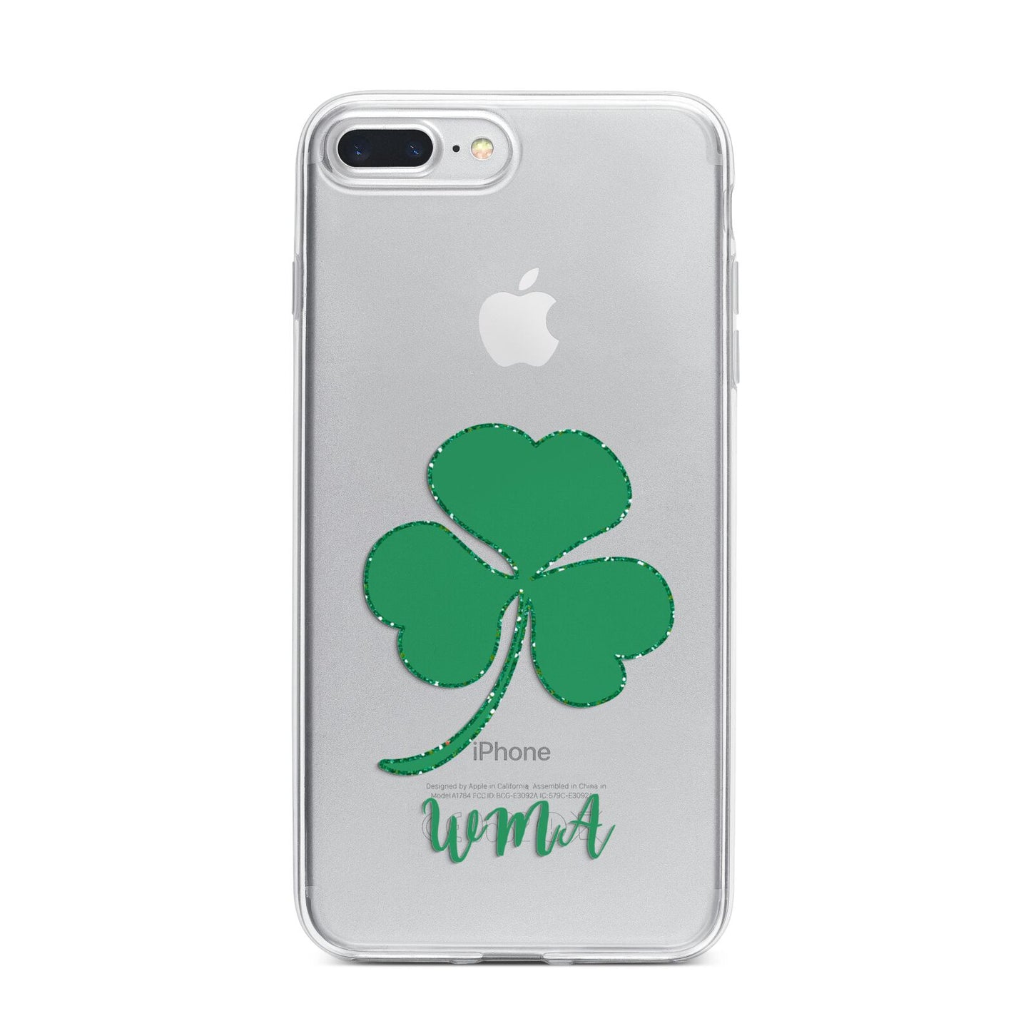 Initialled Shamrock Custom iPhone 7 Plus Bumper Case on Silver iPhone