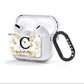 Initialled White Gold Marble with Name AirPods Clear Case 3rd Gen Side Image
